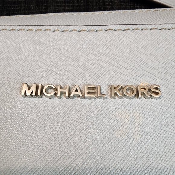 Michael Kors Women's Jet Set Crossbody Dusty Blue Leather Bag - Picture 3 of 10